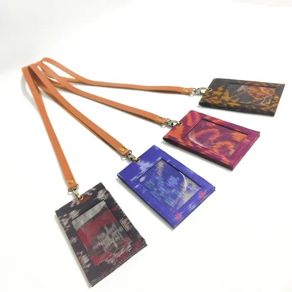 UWAISGEN Nametag/Lanyard 2 sisi Endek Etnik Bali Handmade