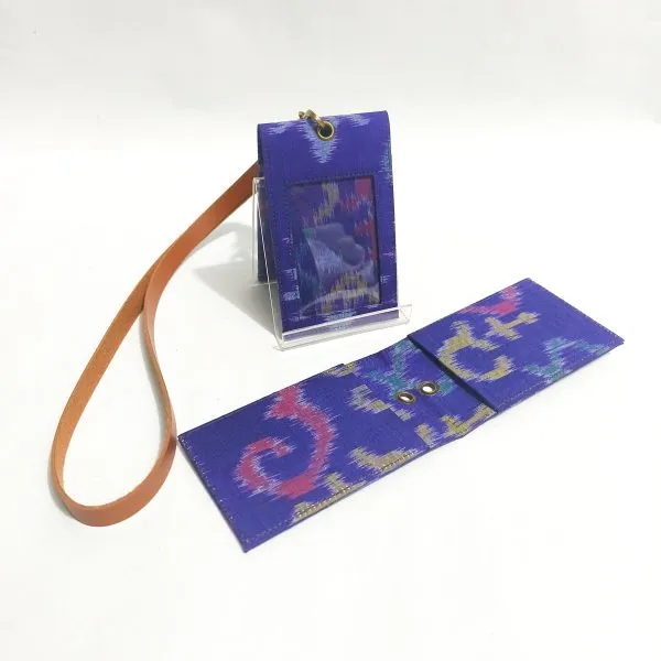 UWAISGEN Nametag/Lanyard 2 sisi Endek Etnik Bali Handmade