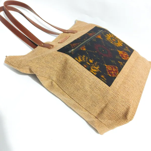 UWAISGEN Totebag Goni Endek Etnik Bali Hadmade Estu Bag