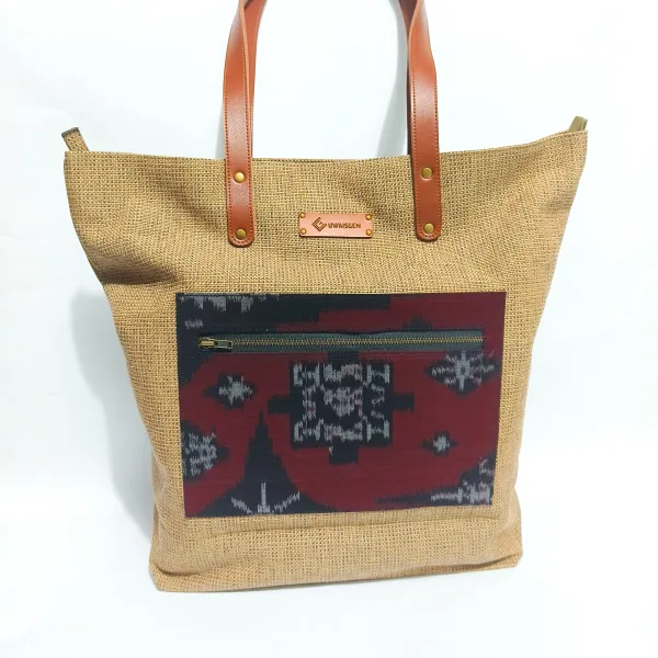 UWAISGEN Totebag Goni Endek Etnik Bali Hadmade Estu Bag