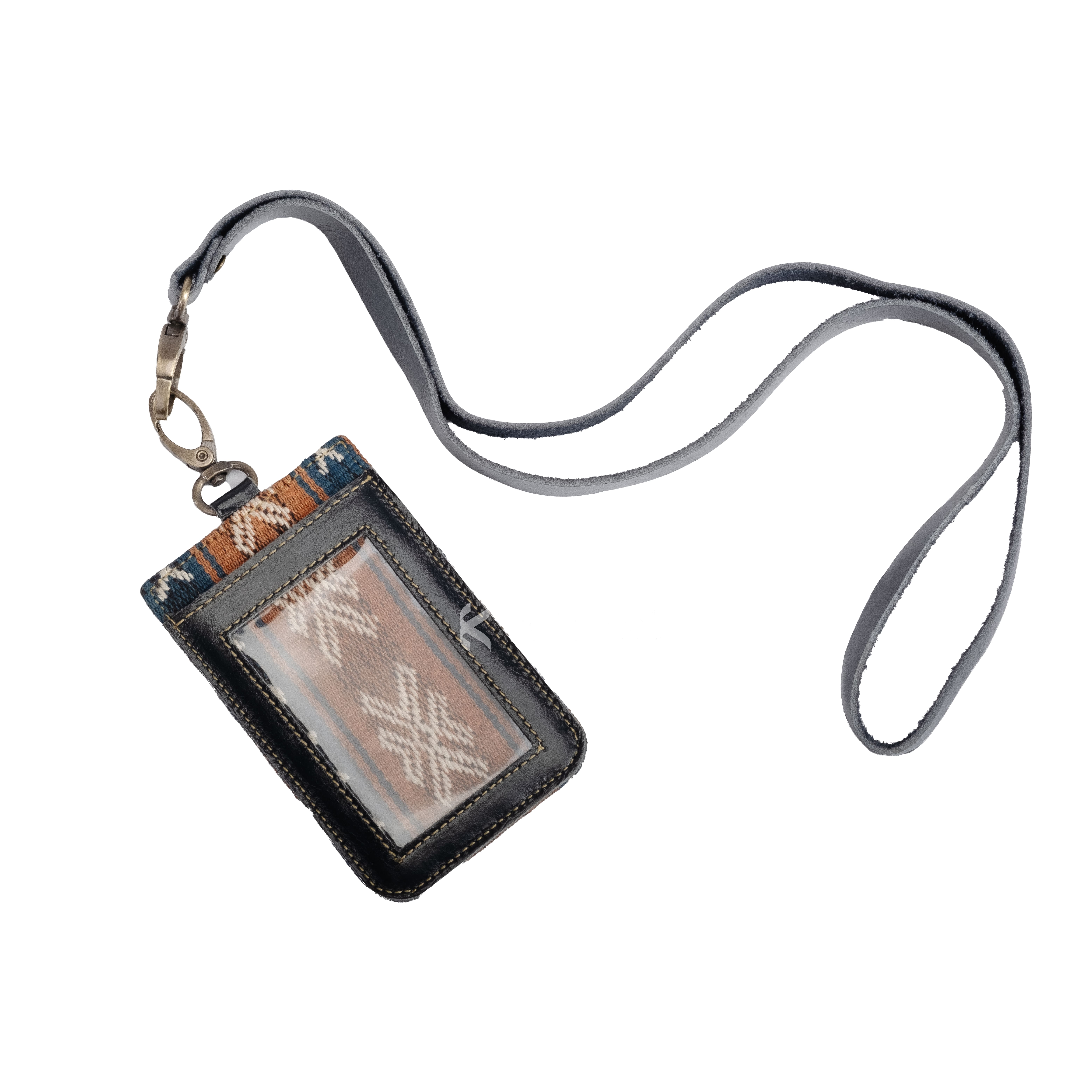 KAINNESIA Sena Tag ID Card Holder Single - Tenun Kulit Sapi Asli