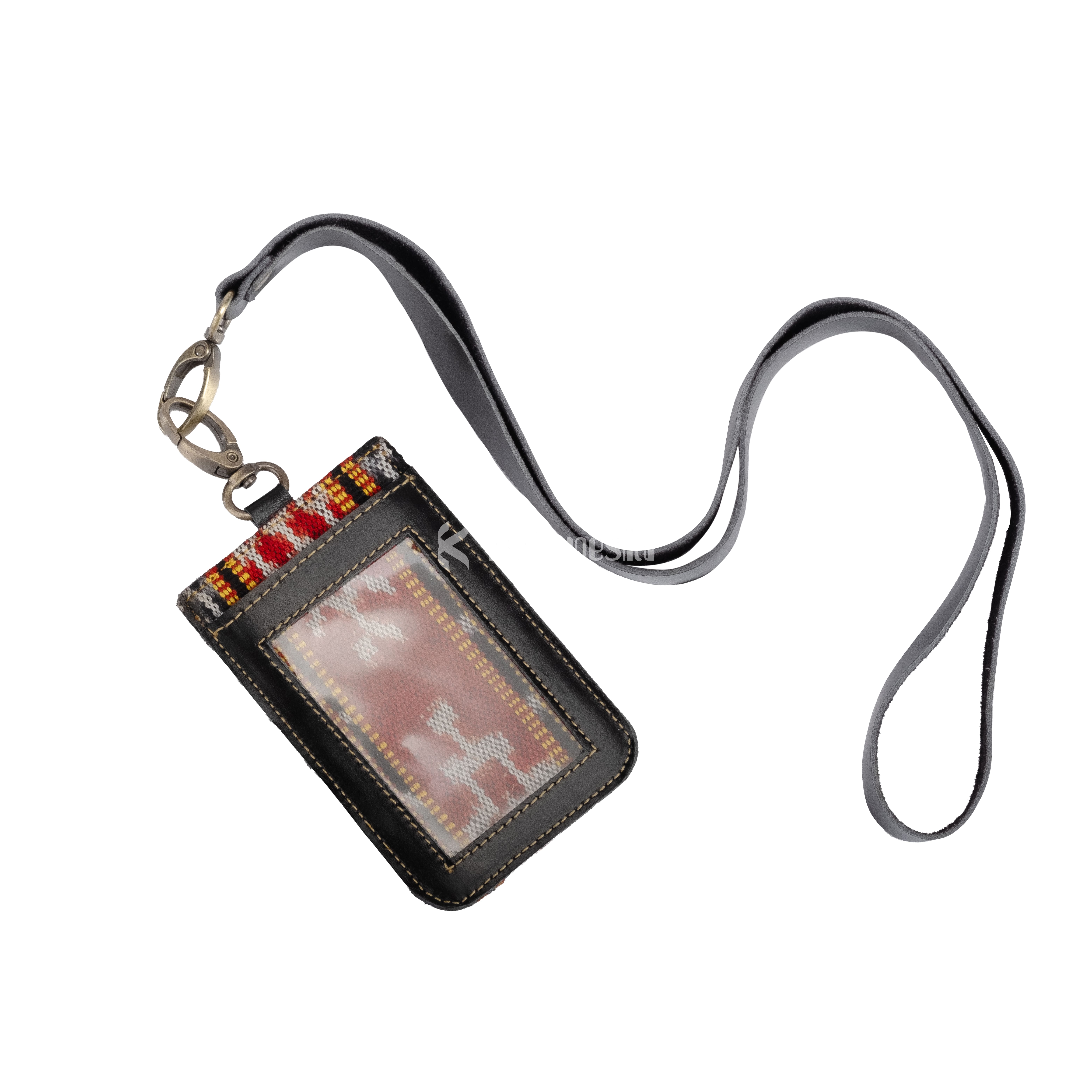 KAINNESIA Sena Tag ID Card Holder Single - Tenun Kulit Sapi Asli