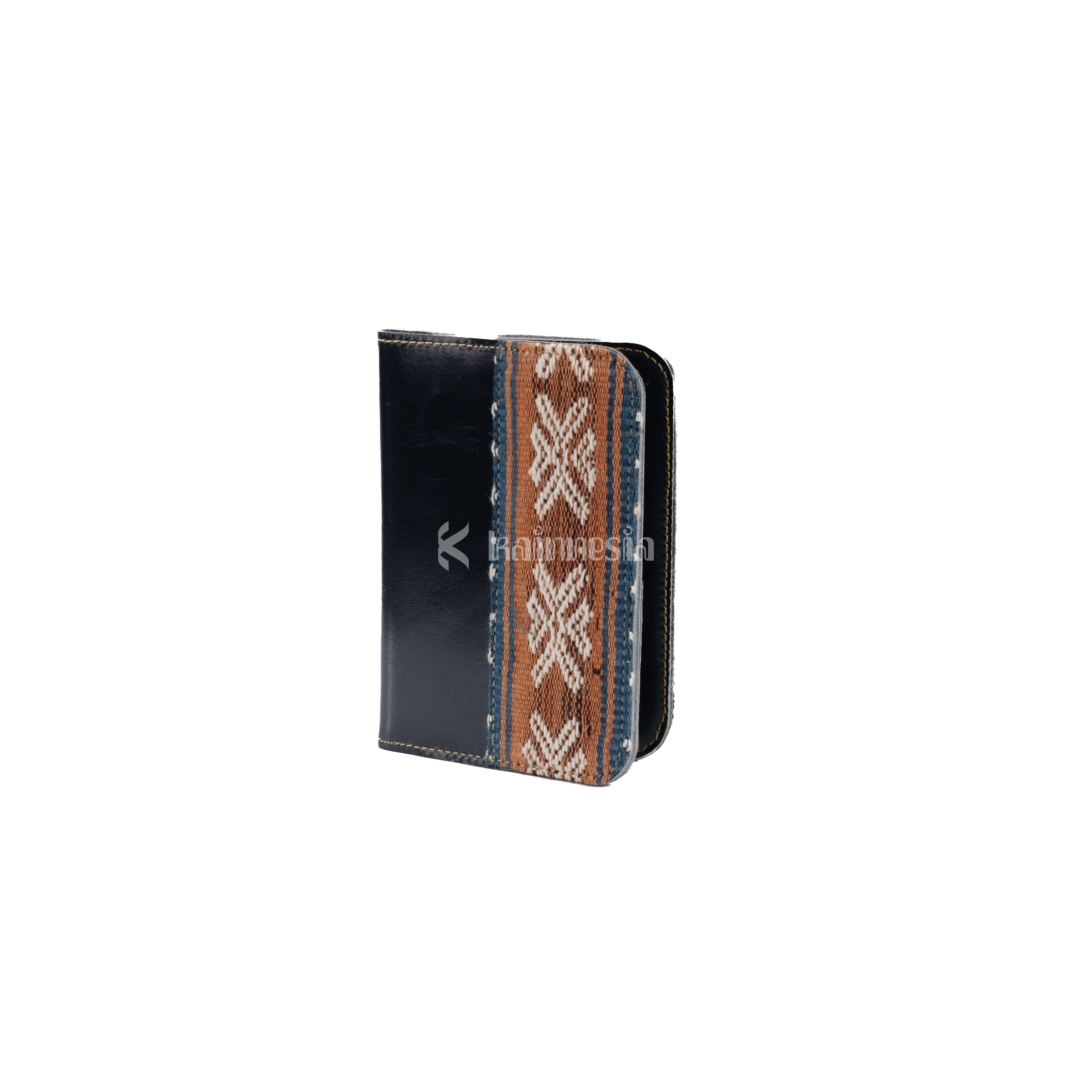 KAINNESIA Kasusra Passport Cover - Tenun Kulit Sapi Asli