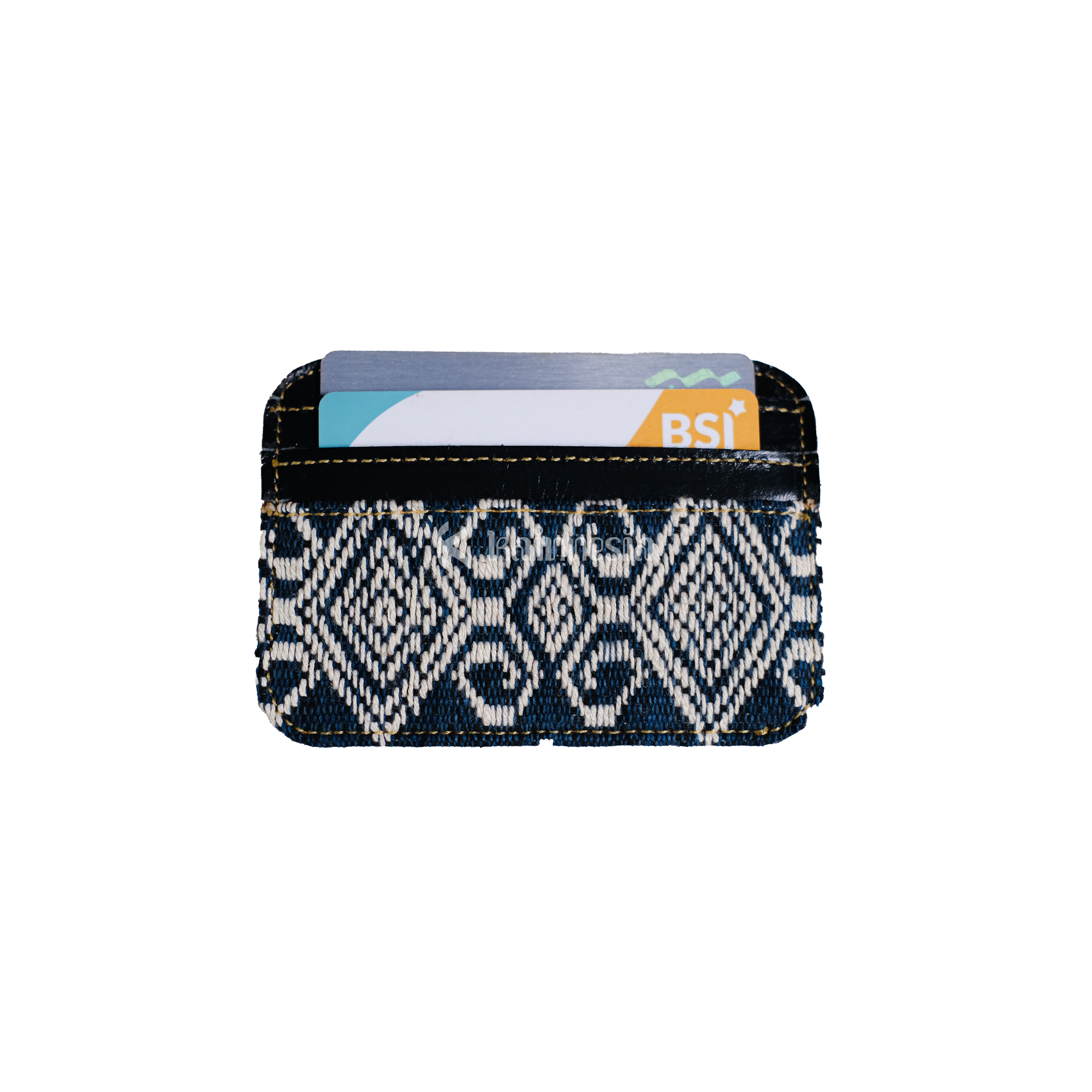 KAINNESIA Aswin Cardholder Single - Tenun Kulit Sapi Asli