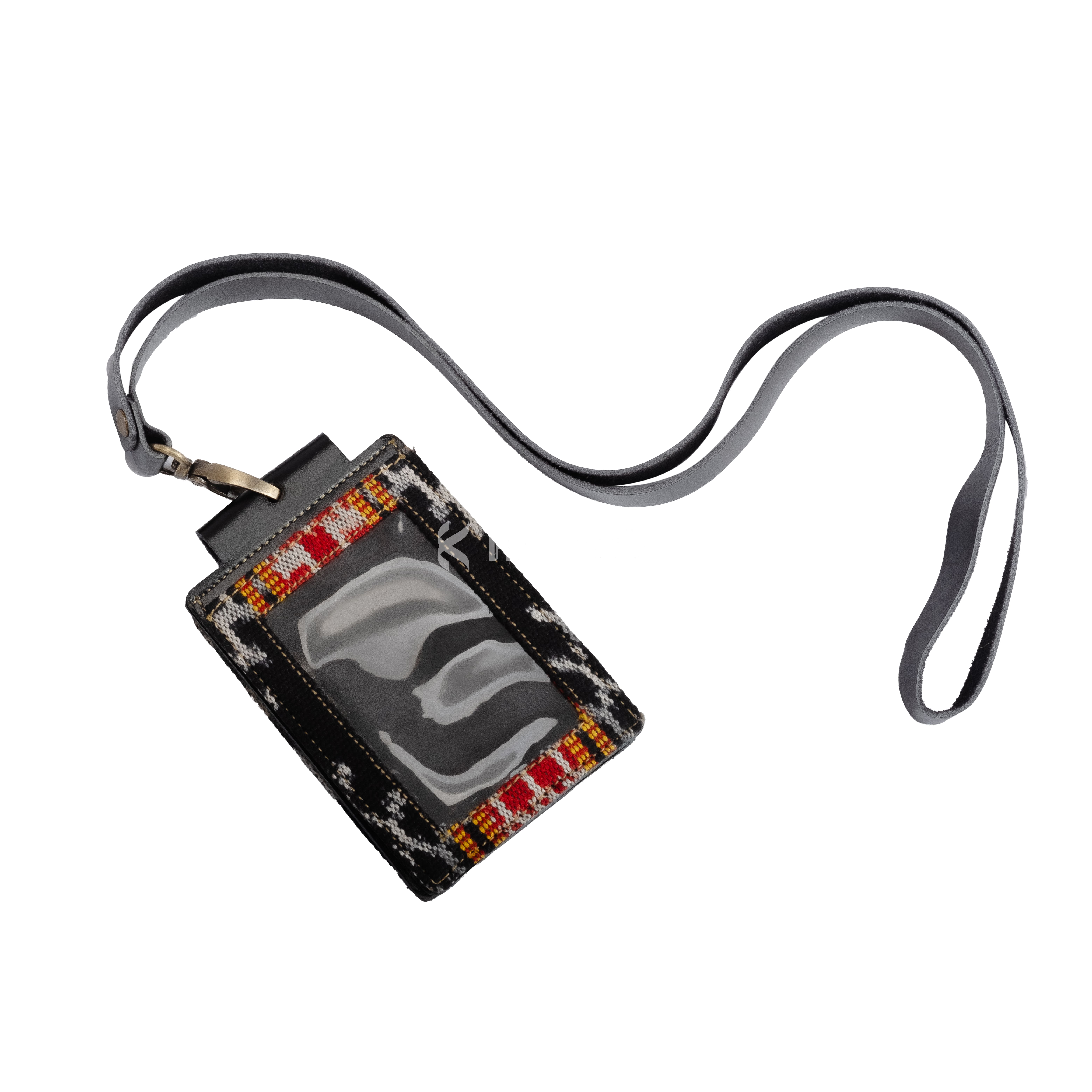 KAINNESIA Sasi Tag ID Card Holder Double - Tenun Kulit Sapi Asli