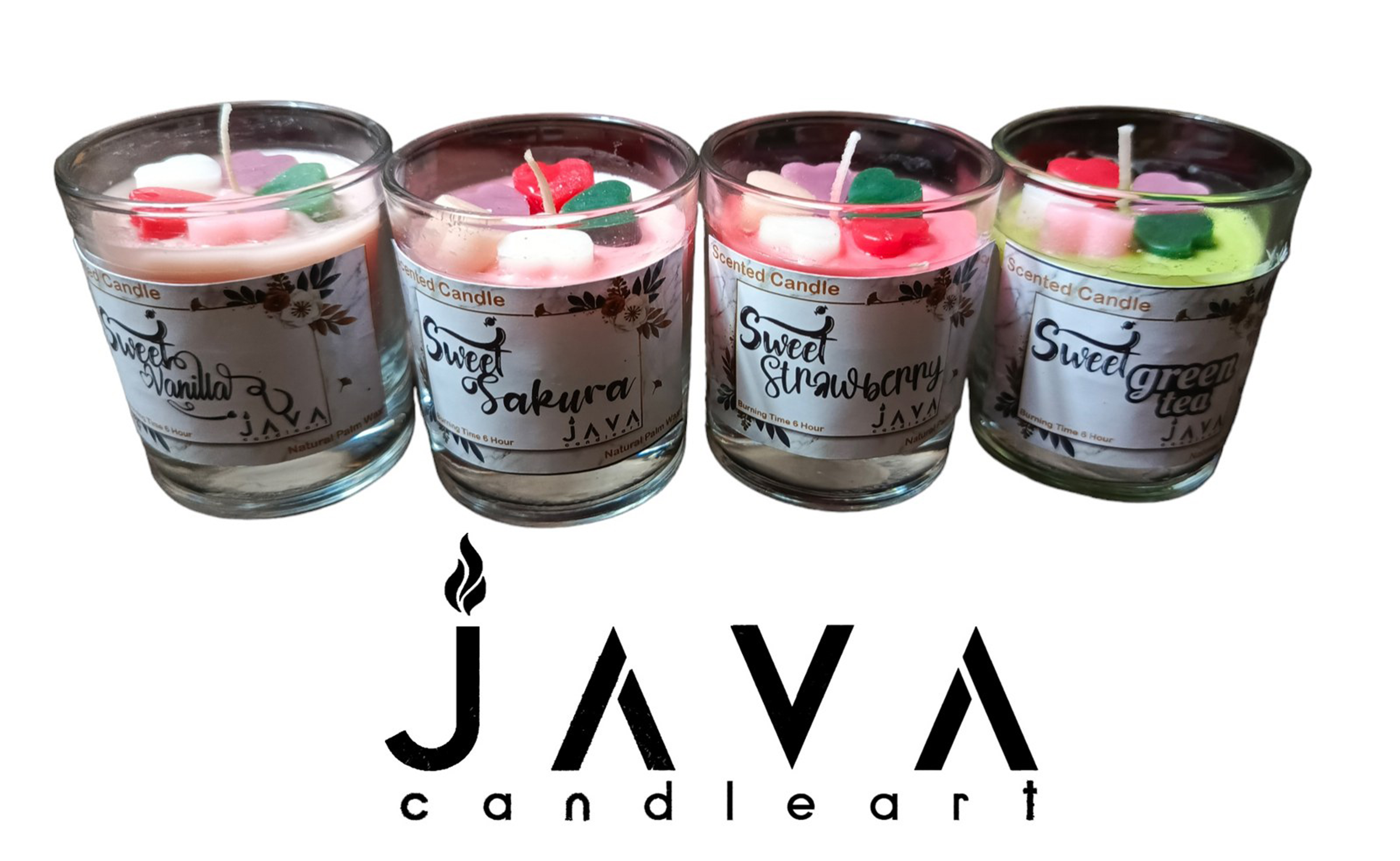 Lilin Aromatherapy Java Candle Art Natural Wax Gelas Sloki 60Gr