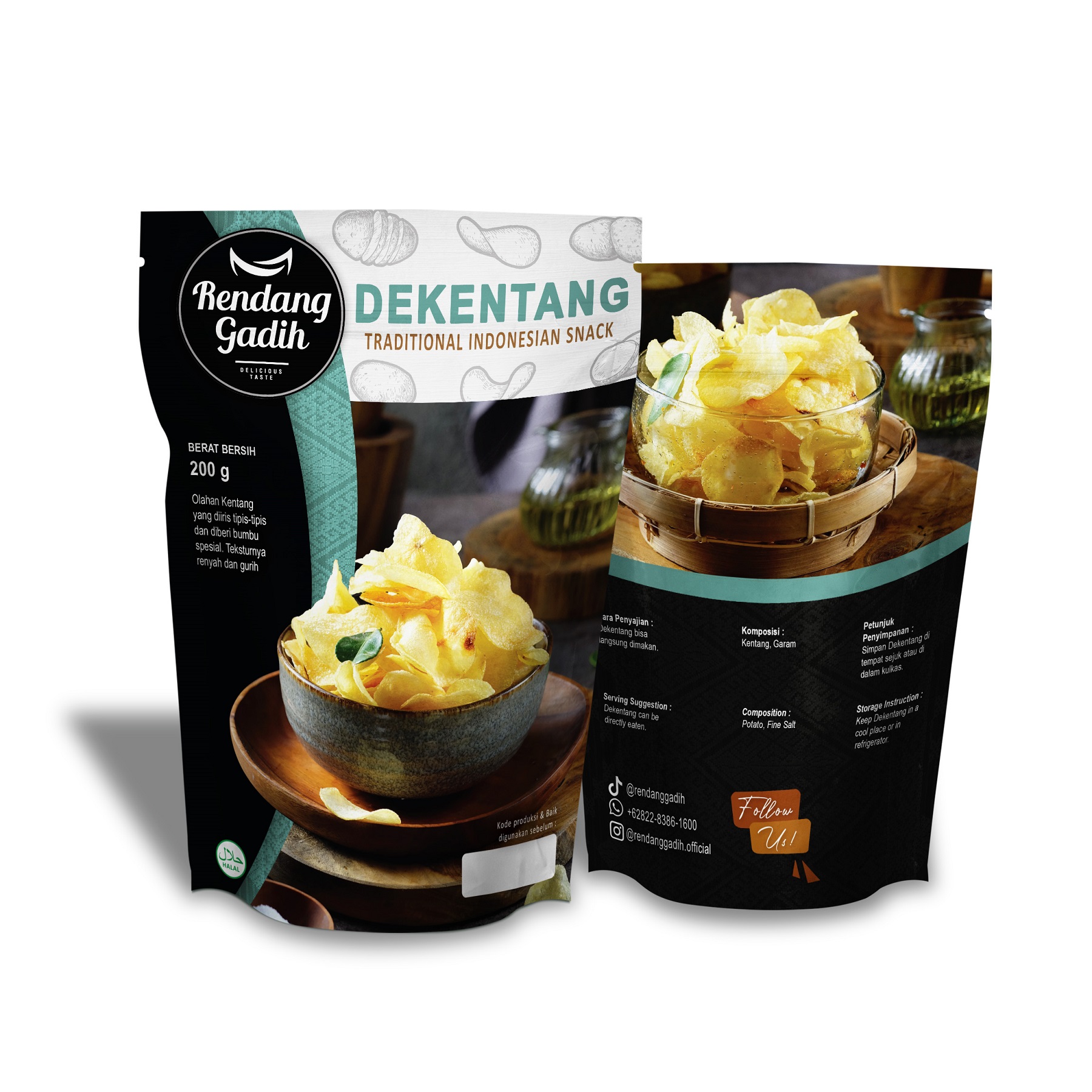 Rendang Gadih - Keripik Kentang DEKENTANG 100g