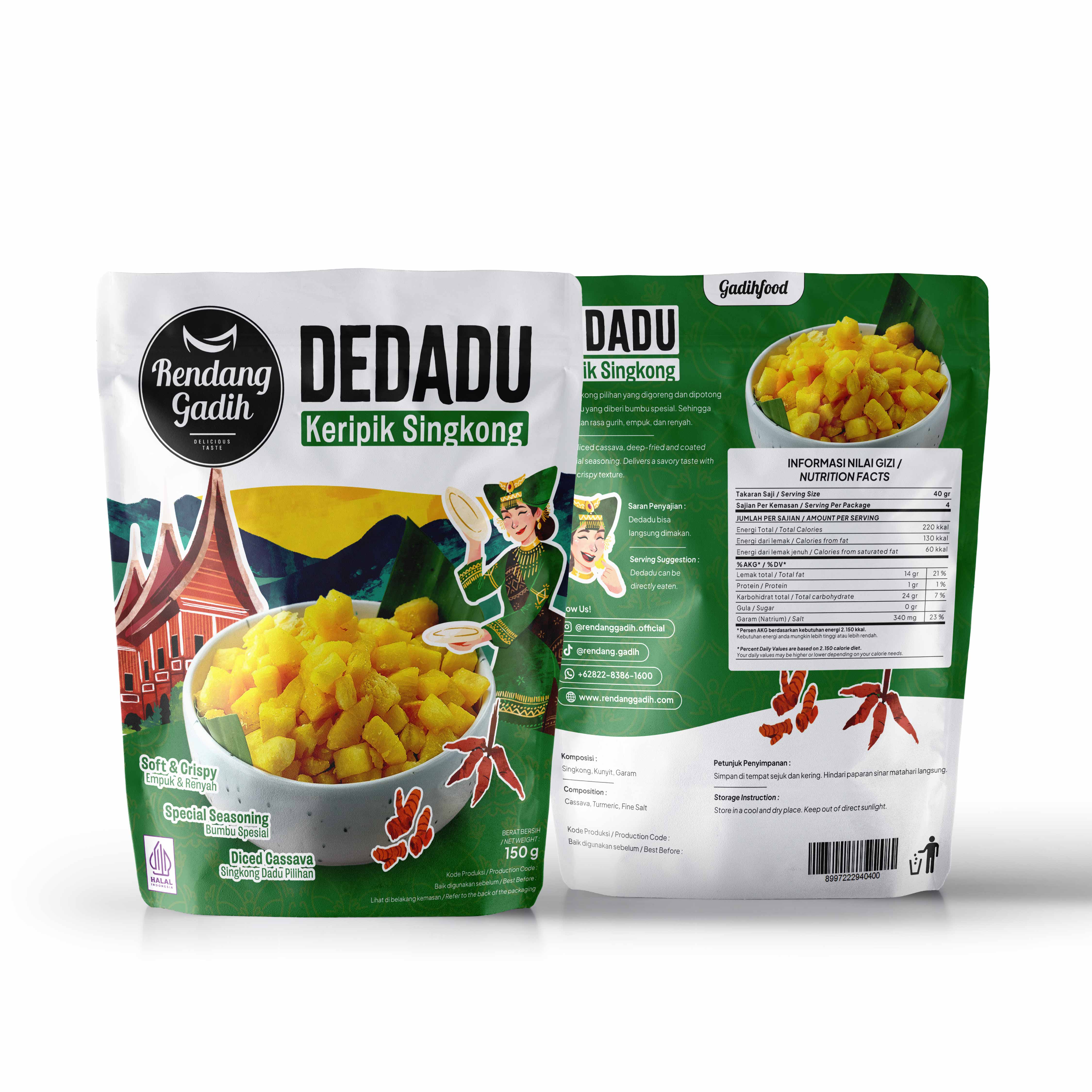 Rendang Gadih - Keripik Singkong DEDADU 150 g