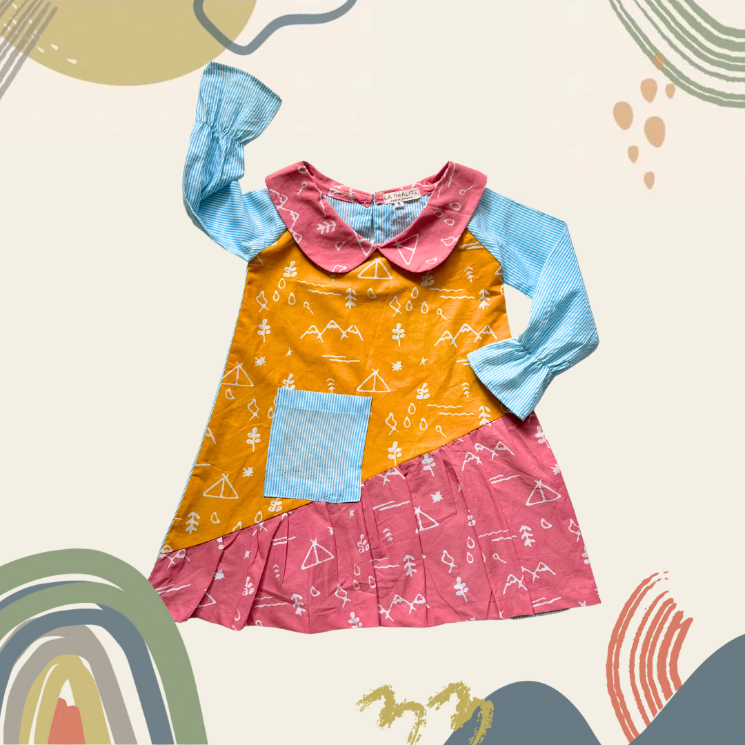 [3-12 TAHUN] LA RÃ©ALITE - MARSELA TUNIC DRESS - BAJU TUNIK DRES BATIK CAP KOMBINASI ANAK PEREMPUAN CEWE