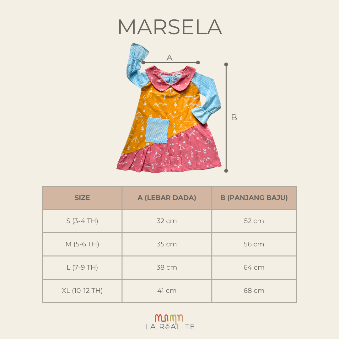 [3-12 TAHUN] LA RÃ©ALITE - MARSELA TUNIC DRESS - BAJU TUNIK DRES BATIK CAP KOMBINASI ANAK PEREMPUAN CEWE