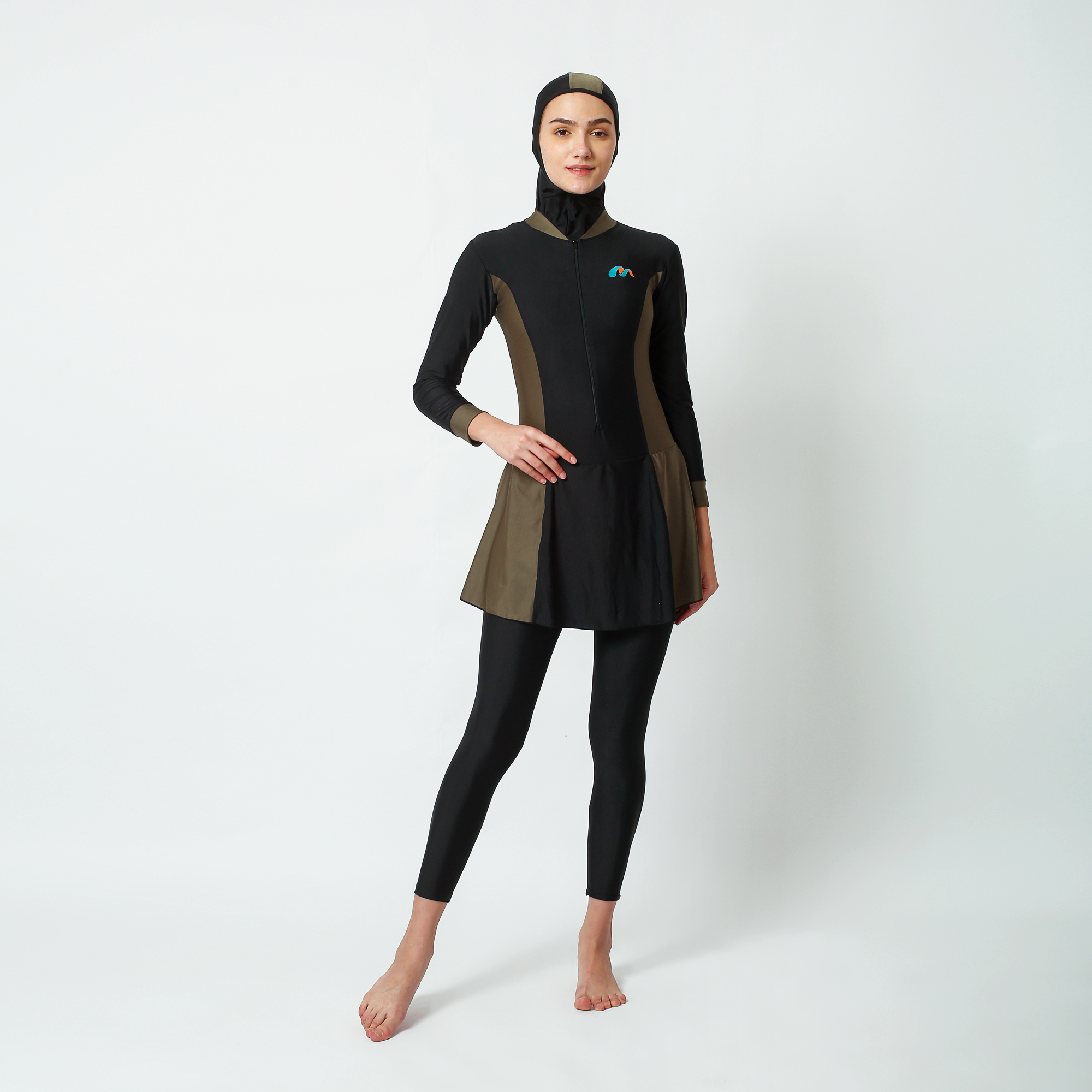 Medina Baju Renang Muslim Slim Fit Black Army
