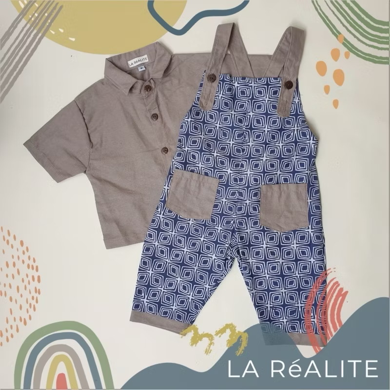 [1-7 TAHUN] LA RÃ©ALITE - BATTOA OVERALL SET - BAJU BATIK BAYI BALITA ANAK UNISEX CEWE COWO