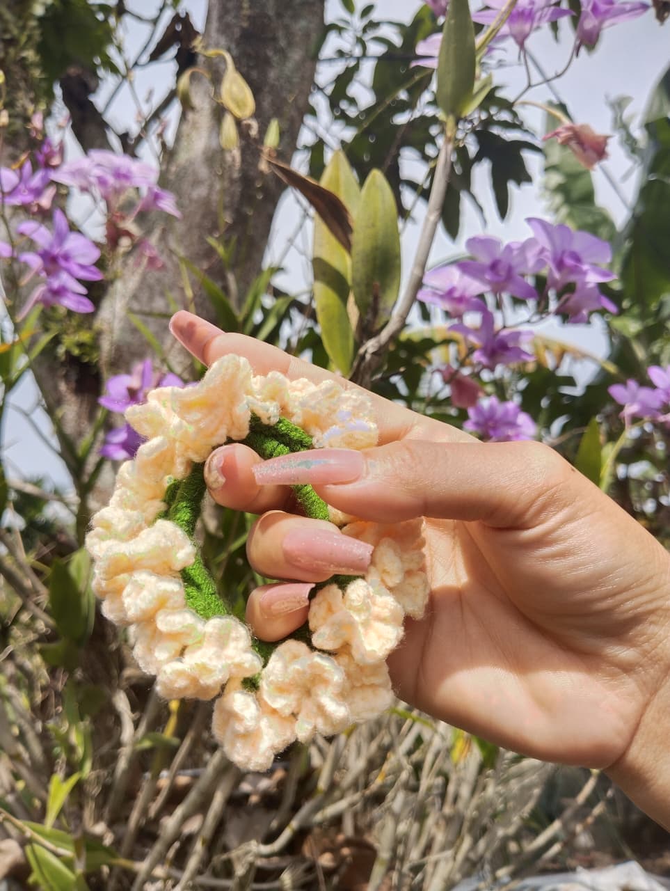 Bona Rajut. Flower Scrunchie Rajut Handmade
